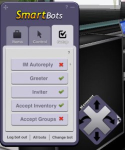 SmartBots HUD Device with the Movement Panel.