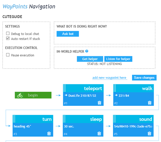 New waypoints interface